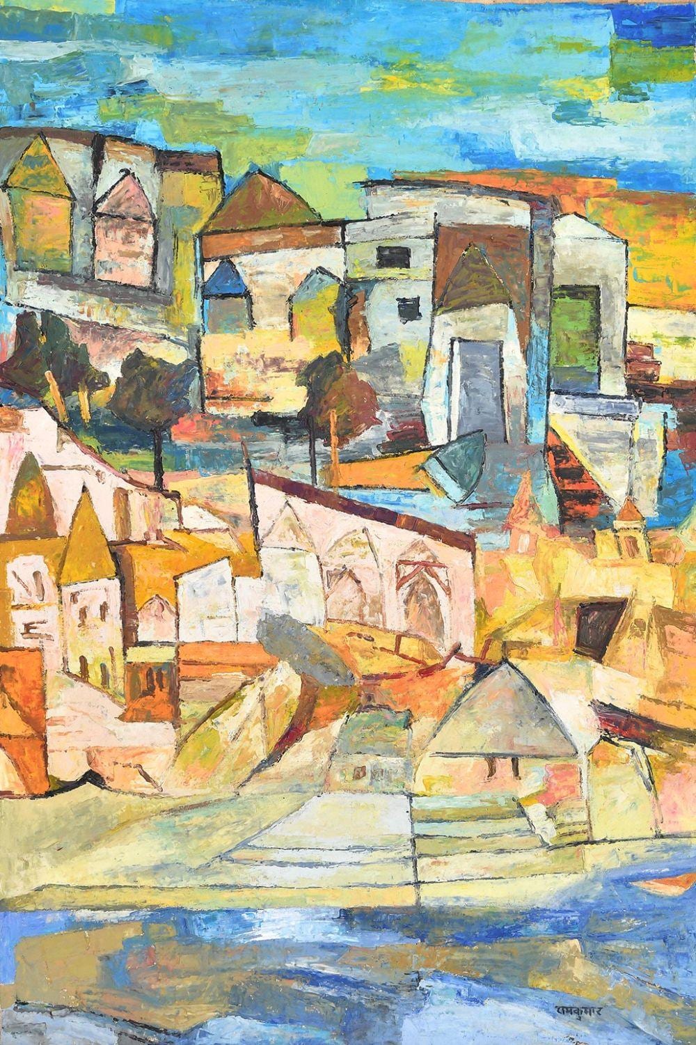 ram kumar 1924 2018 benaras varanasi oil on canvas signed bottom right · PLAKAS · 2025-12-16 Ram Kumar comparable auction result: ram kumar 1924 2018 benaras varanasi oil on canvas signed bottom right