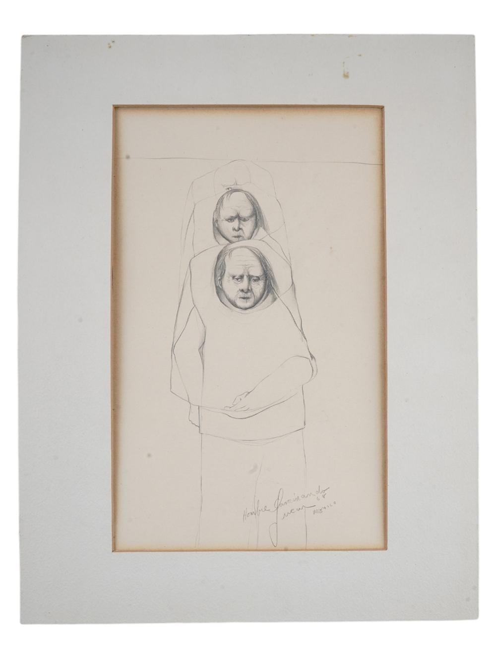 Lucas Johnson comparable auction result: lucas johnson 1940 2002 man walking 1968 graphite on paper drawing