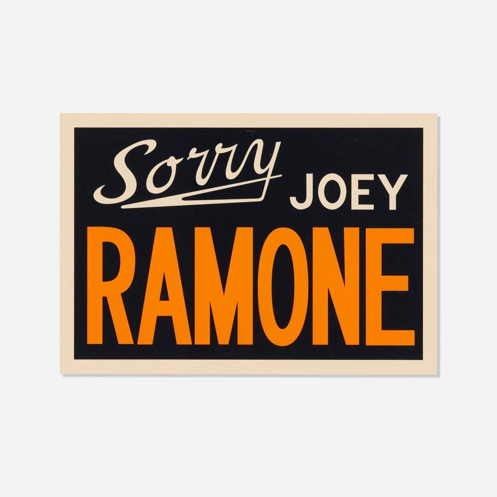 Adam McEwen comparable auction result: adam mcewen sorry joey ramone