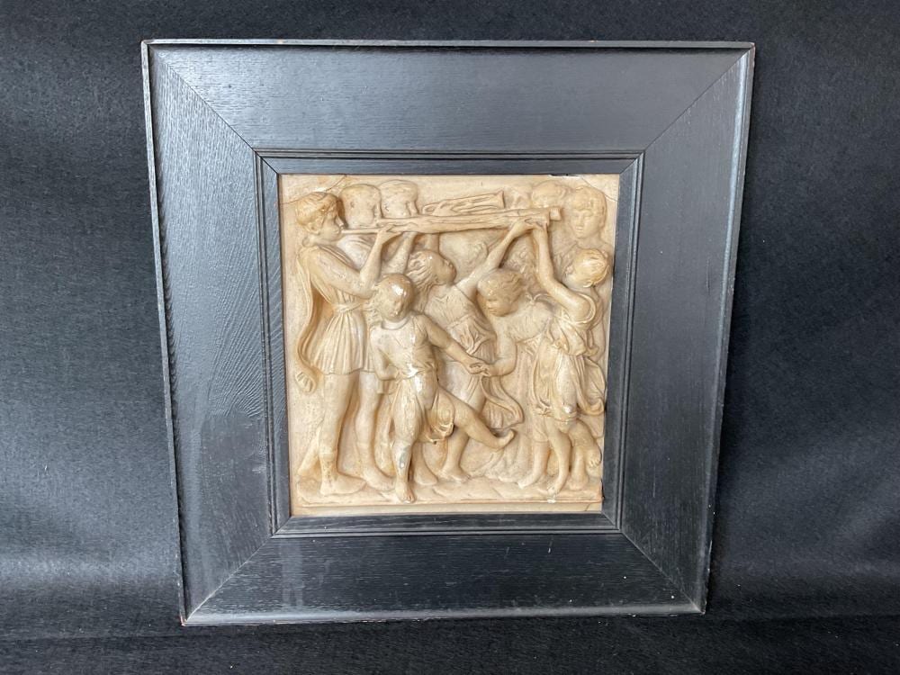 Luca Della Robbia comparable auction result: framed caproni plaster relief after luca della robbia