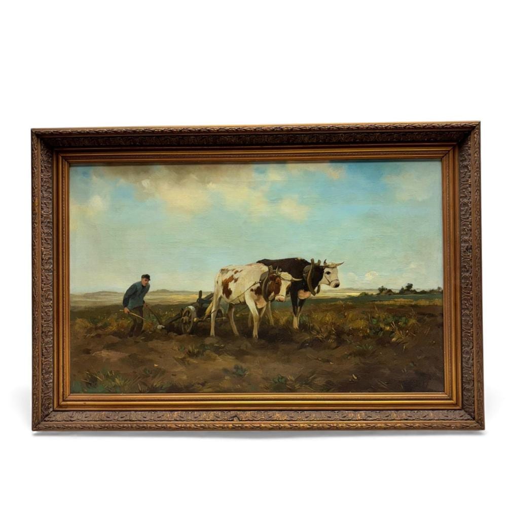 Adrianus Johannes Groenewegen comparable auction result: adrianus johannes groenewegen 1874 1963 plowing farmer in field