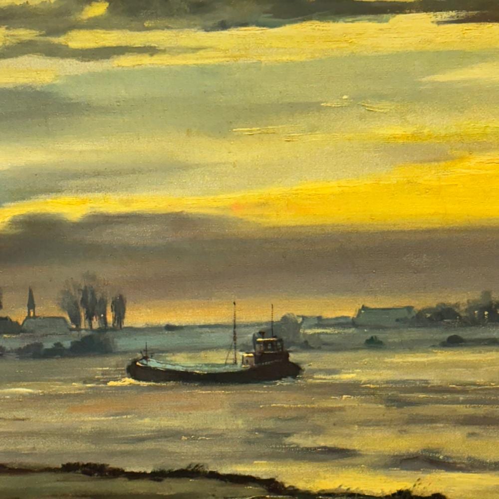 Martin van Waning comparable auction result: martin van waning 1889 1972 ship at sunset