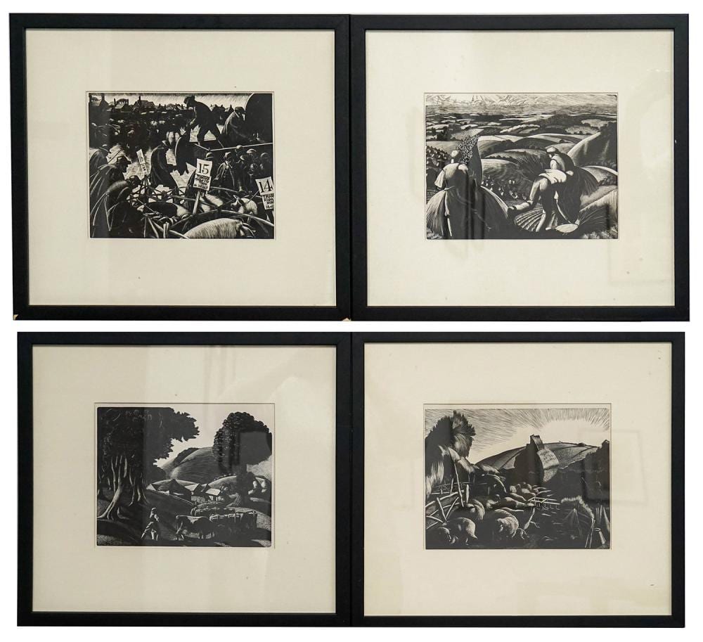 Clare Veronica Hope Leighton comparable auction result: clare veronica hope leighton american 1898 1989 the farmer s year four woodblock prints frame of each 17 x 19 in 43 2 x 48 3 cm