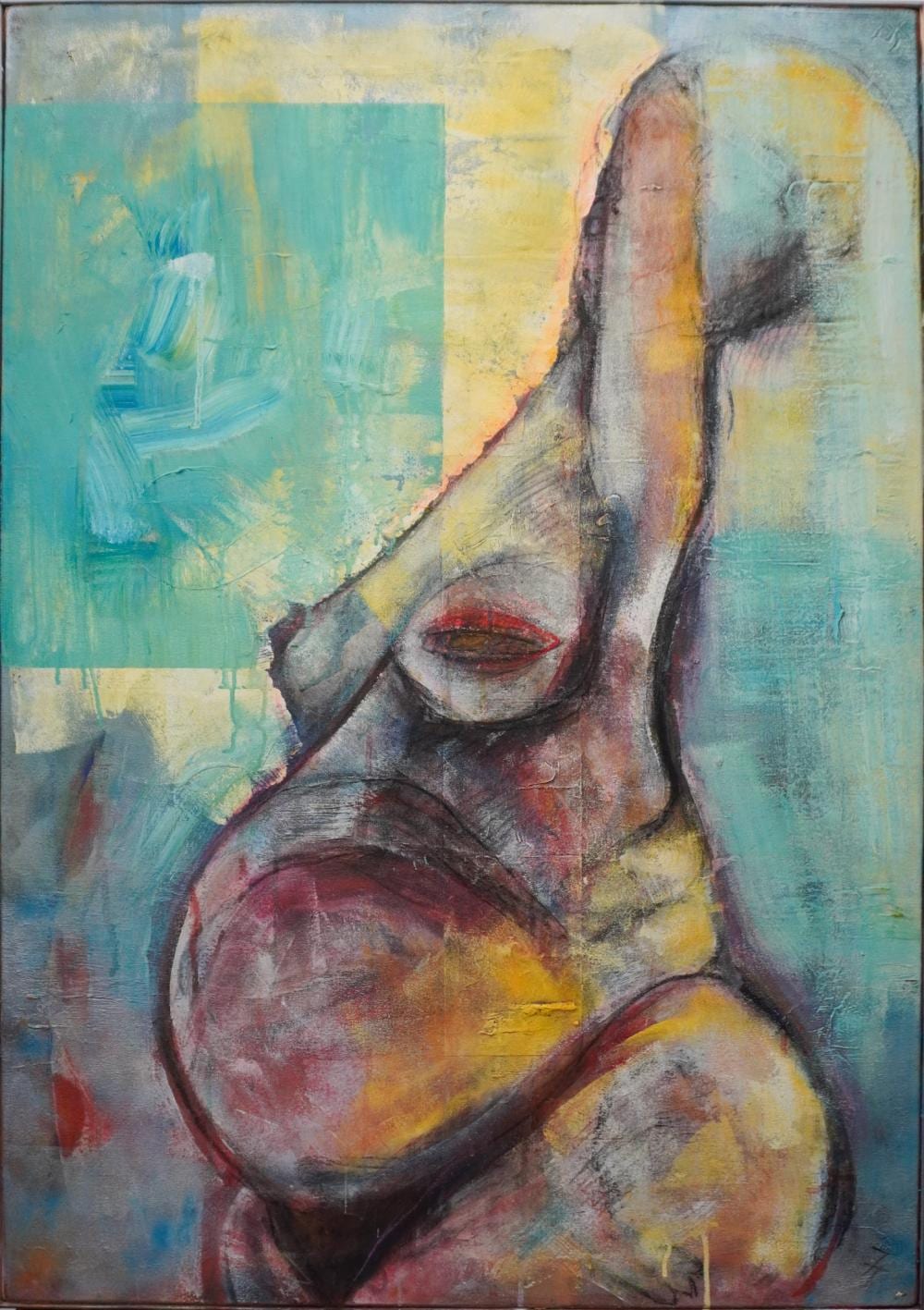 Andrea Erika Janszky comparable auction result: andrea erika janszky hungarian italian b 1966 abstract female nude oil on canvas signed and dated on verso frame 39 7 8 x 28 in 101 3 x 71 1 cm