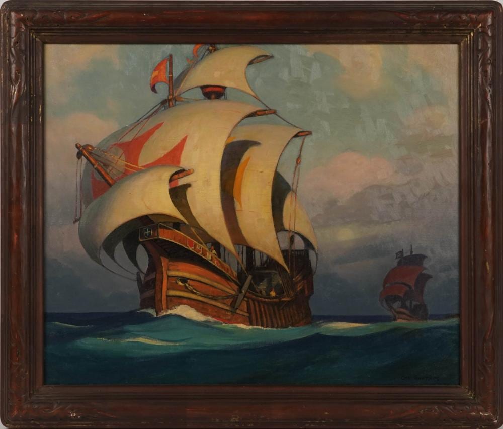 Cecil Chichester comparable auction result: cecil chichester 1891 1963 spanish galleon on the open sea