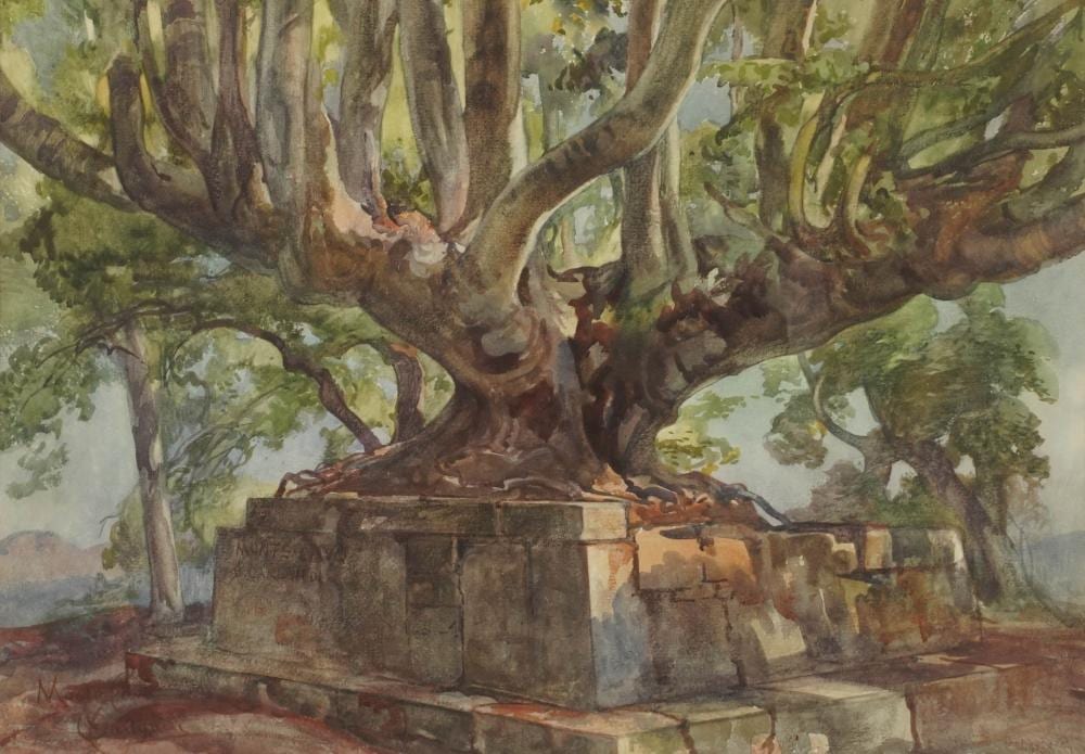 Onorato Carlandi comparable auction result: onorato carlandi 1848 1939 ruins of the temple of jupiter