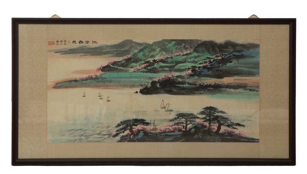 Dazhang Chen comparable auction result: 1980 chen dazhang framed waterside painting