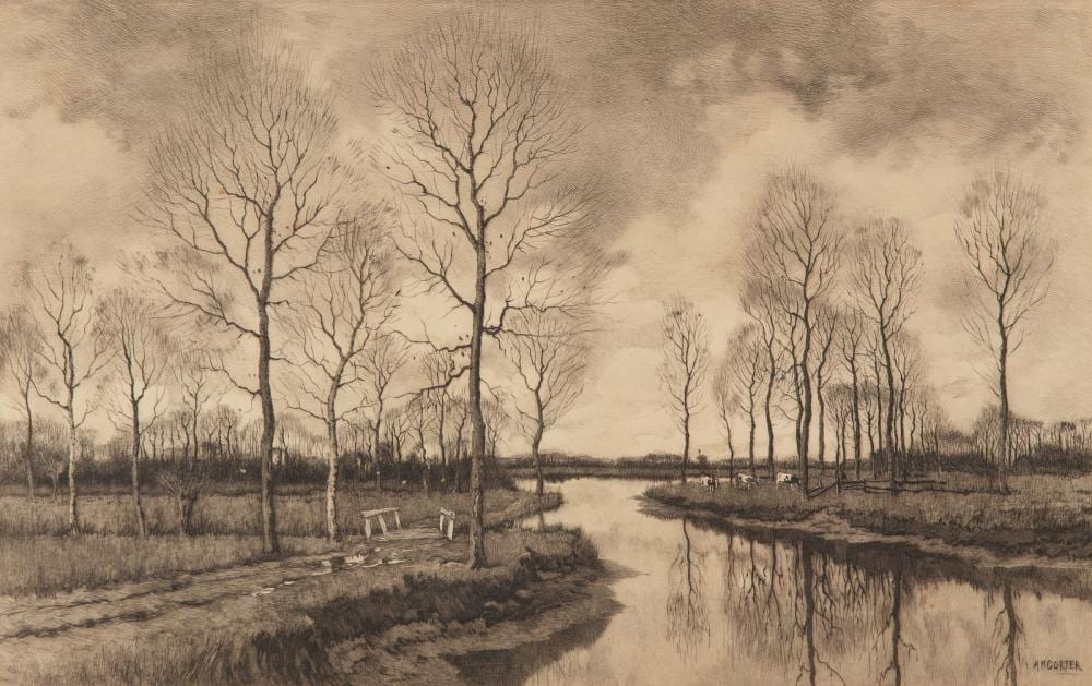 Arnold Marc Gorter comparable auction result: arnold marc gorter 1866 1933 polderlandschap met bomen