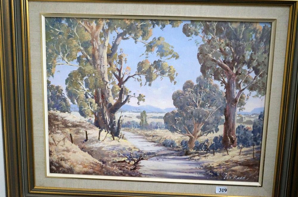 Les Rees comparable auction result: les rees oil on board landscape 36 x 49