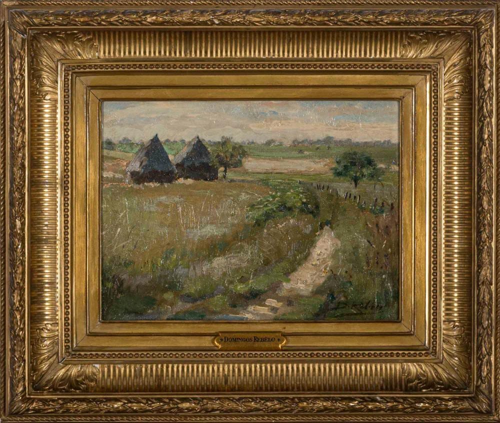 Domingos Rebelo comparable auction result: domingos rebelo paisagem campestre leo sobre tela dim aprox 25 5 x 33 5 cm