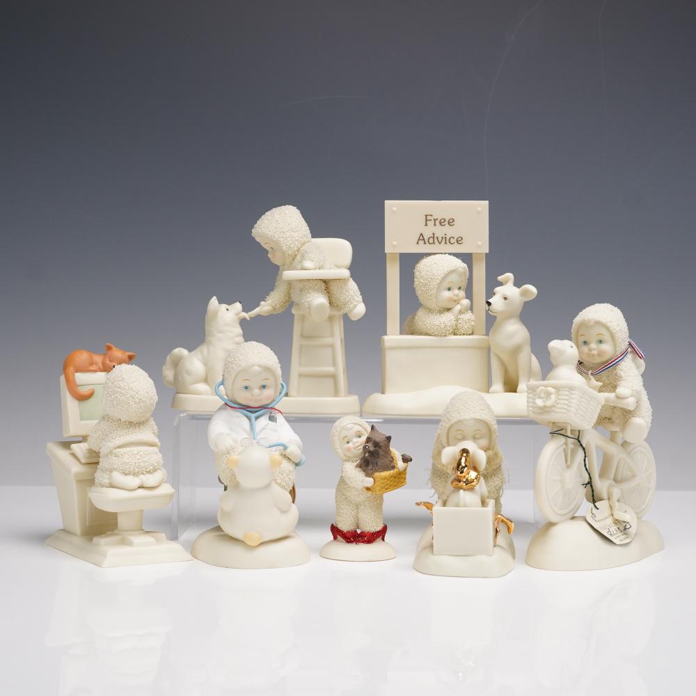 7pc Department 56 Snowbabies Figurines sold by Lion and Unicorn, lot 282 — auction record photograph
