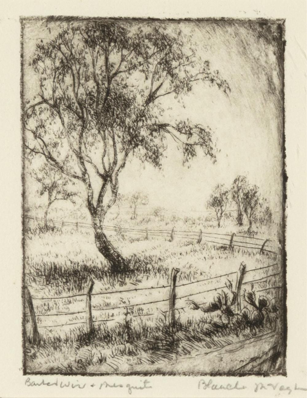 Blanche McVeigh comparable auction result: blanche mcveigh barbed wire and mesquite