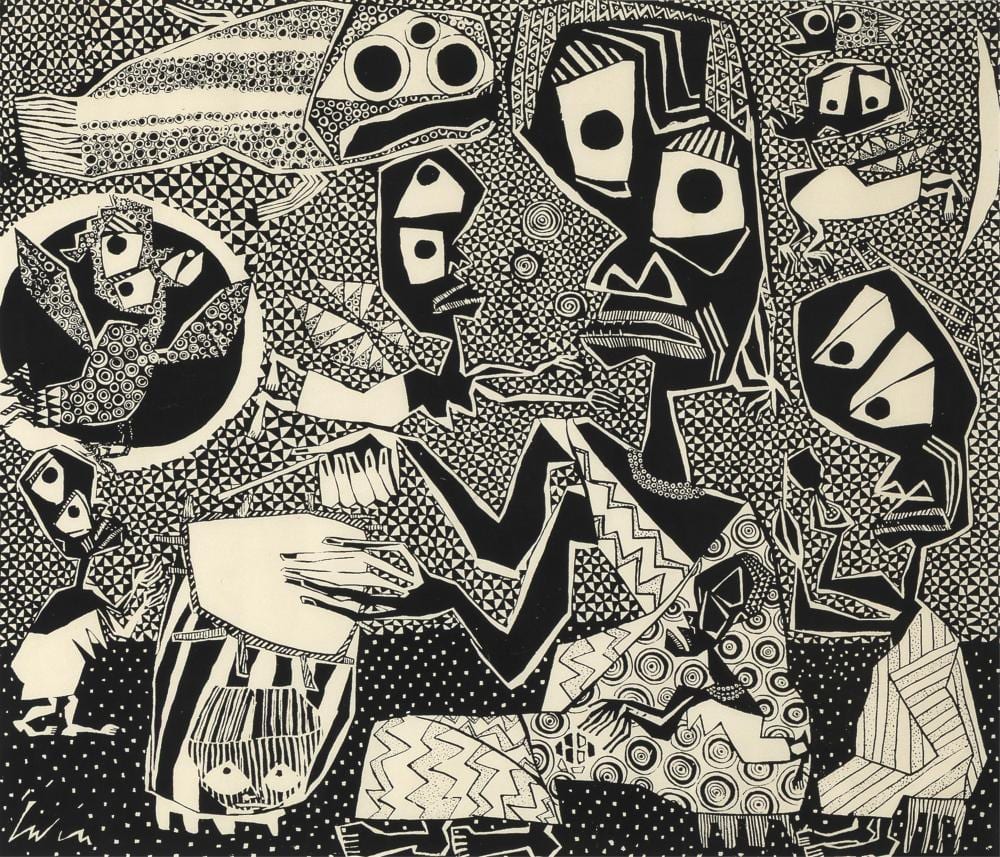 Susanne Wenger comparable auction result: susanne wenger untitled