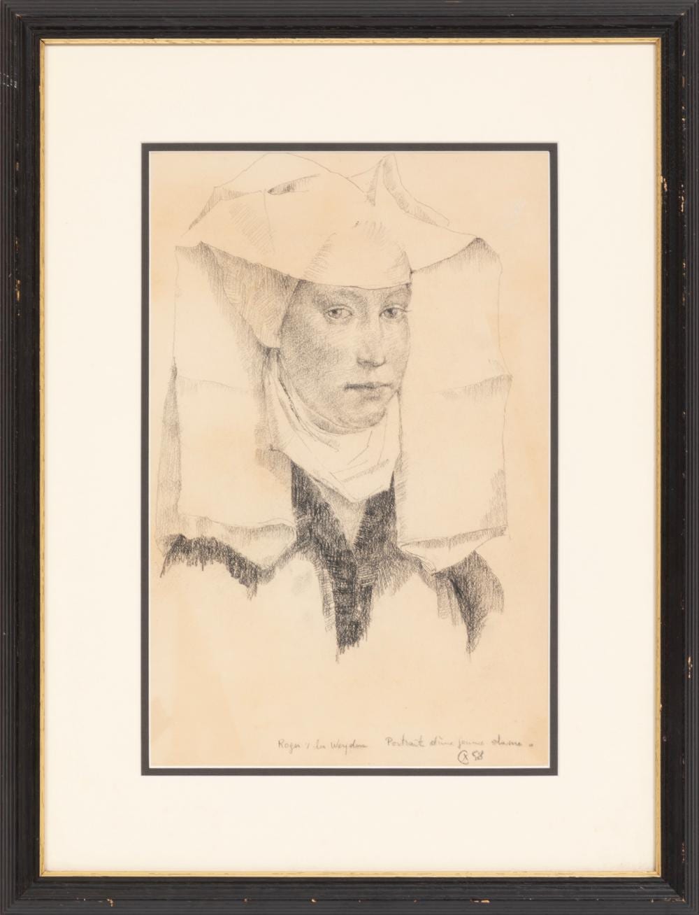 Xavier De Callatay comparable auction result: xavier de callatay belgian louisiana 1932 1999 roger van der weyden portrait d une jeune dame graphite and charcoal on paper