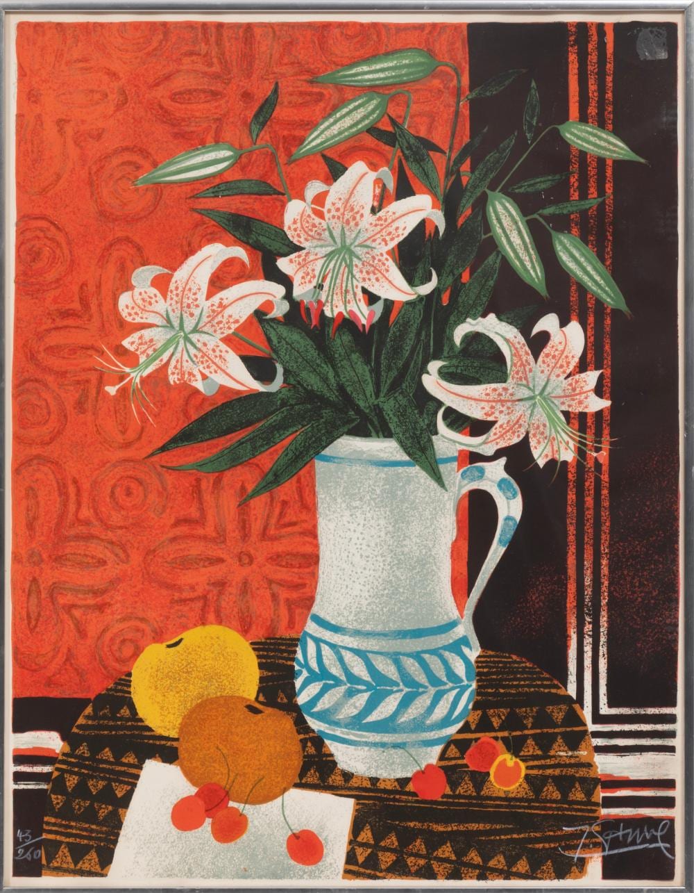 Yves Ganne comparable auction result: yves ganne french b 1931 fleurs et fruits lithograph