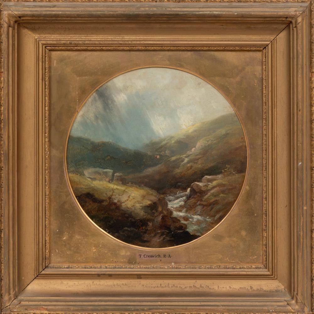 Thomas Creswick comparable auction result: thomas creswick british 1811 1869 rushing creek oil on canvas