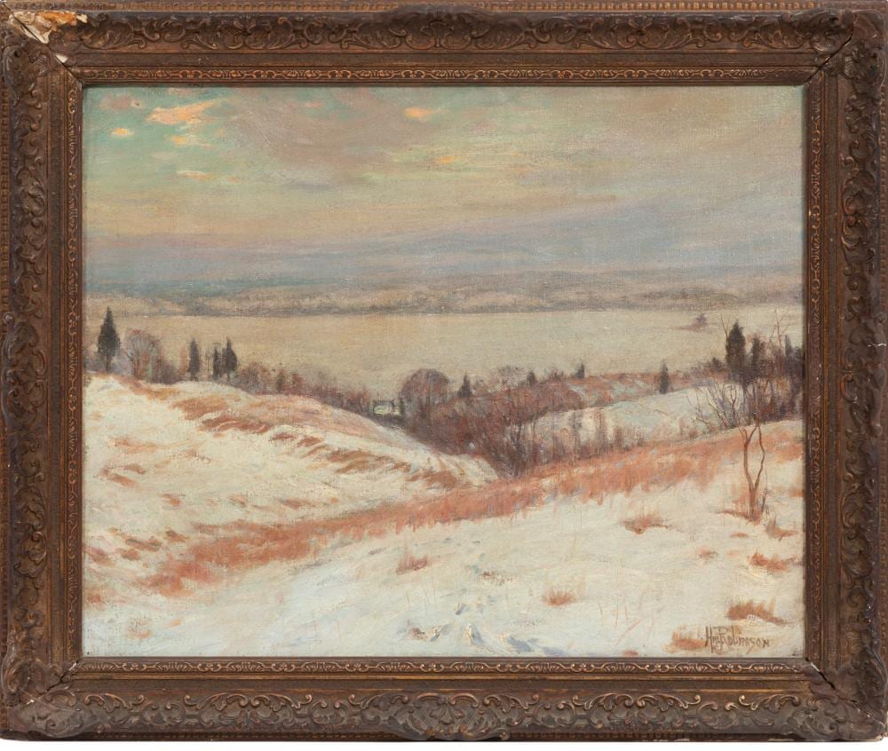 Hal Robinson comparable auction result: hal robinson british new york 1867 1933 winter landscape oil on canvas