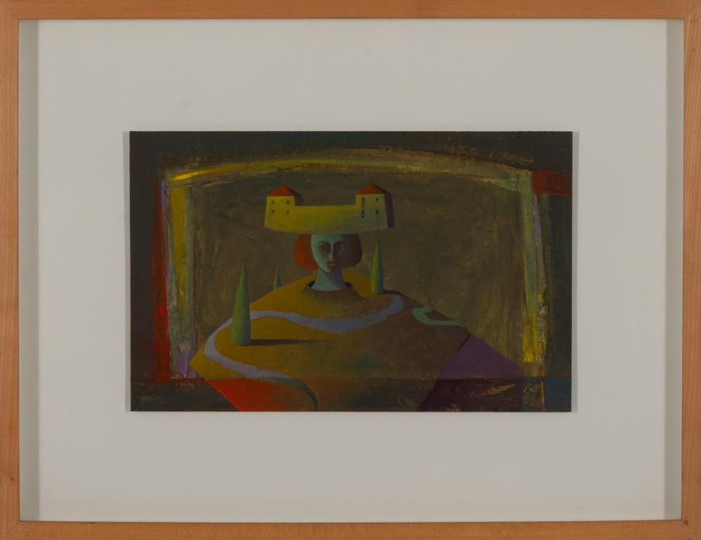 Alfredo Luz comparable auction result: alfredo luz pelos vales t cnica mista sobre cart o dim aprox 28 x 44 cm