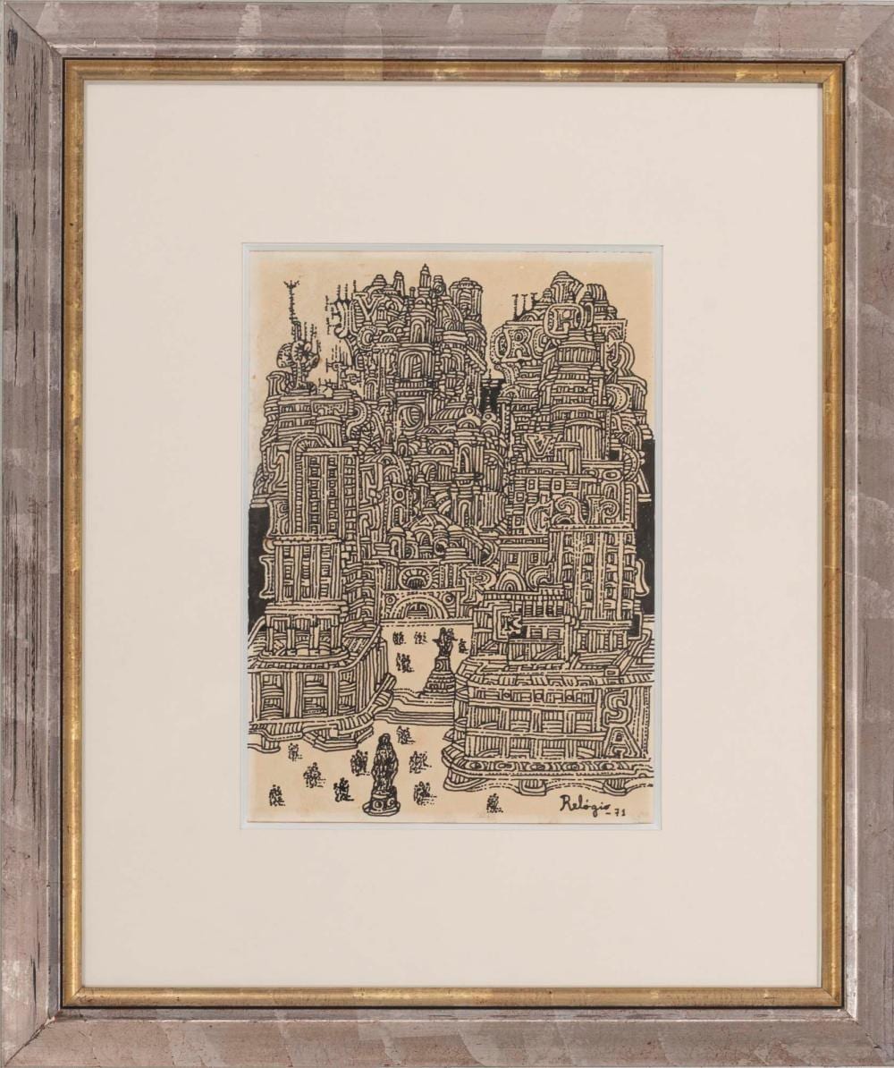 francisco rel gio cidade imagin ria tinta da china sobre papel dim aprox 29 x 21 cm · Palácio do Correio Velho · 2025-12-16 Francisco Relógio comparable auction result: francisco rel gio cidade imagin ria tinta da china sobre papel dim aprox 29 x 21 cm