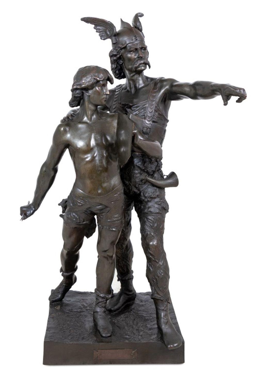 Emile Laporte comparable auction result: emile laporte king of the gauls and son bronze