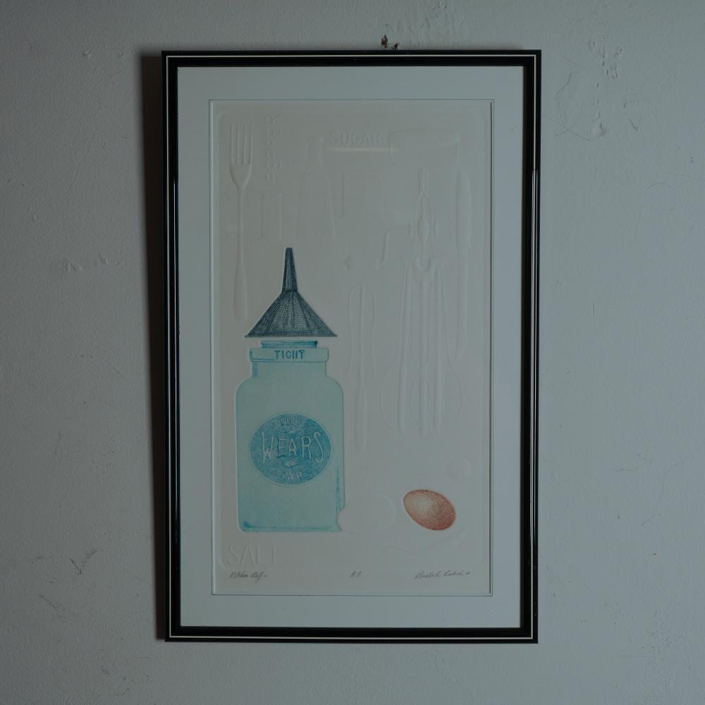 Gerald Lubeck comparable auction result: gerald lubeck embossed color etching on paper kitchen stuff signed