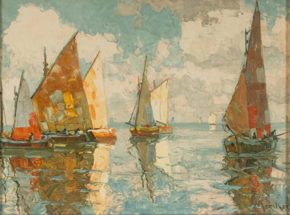 Erich Mercker comparable auction result: erich mercker 1891 1973 sailing ships