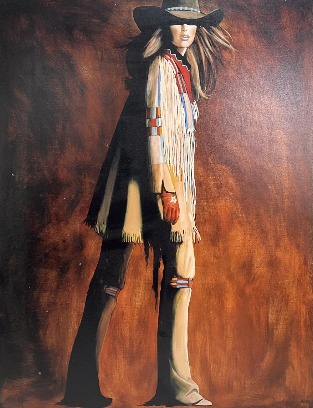 David DeVary comparable auction result: david devary crow war shirt giclee on canvas