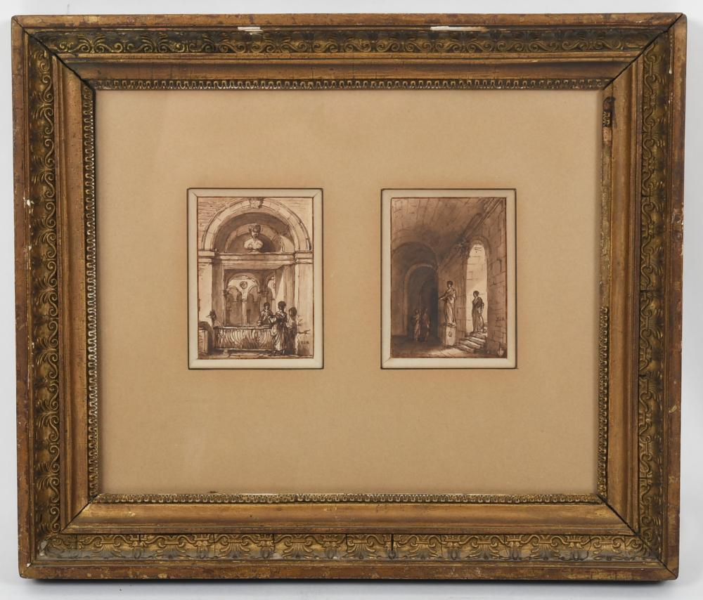 Victor Jean Nicolle comparable auction result: victor jean nicolle french 1754 1826 two ink and wash drawings