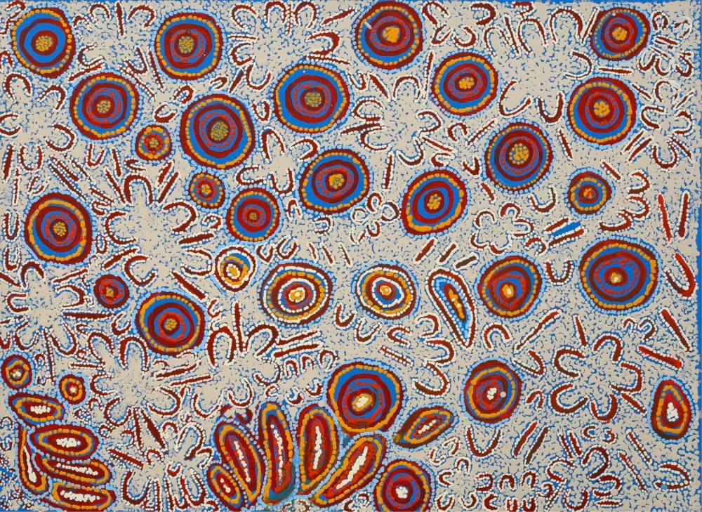 Patricia Jackson Napanangka comparable auction result: patricia jackson napanangka my country acrylic on linen 73cm x 100cm