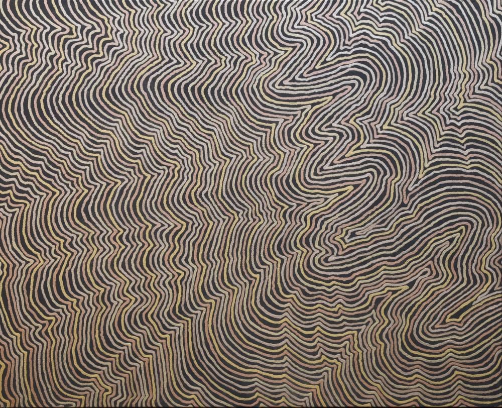 Robby WIRRAMANDA comparable auction result: robby wirramanda walpa walking on country acrylic on linen 97cm x 120cm