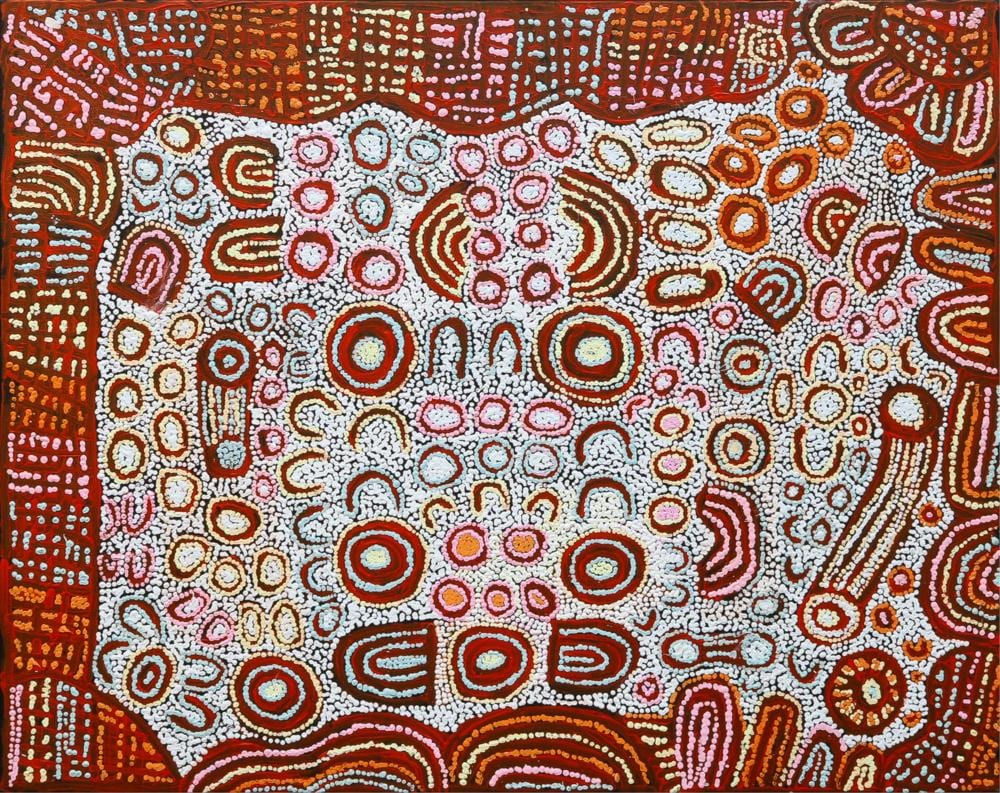 Marlene Young Nungurrayi comparable auction result: marlene young nungurrayi womens ceremony acrylic on linen 80cm x 100cm