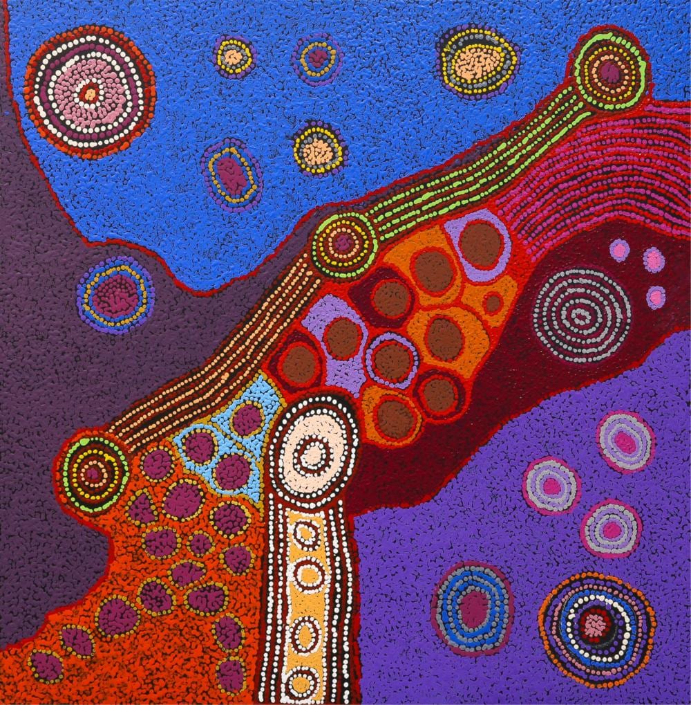 gail napangardi bush onion acrylic on linen 100cm x 101cm · Ozbid Auctions · 2025-12-15 Gail Napangardi comparable auction result: gail napangardi bush onion acrylic on linen 100cm x 101cm