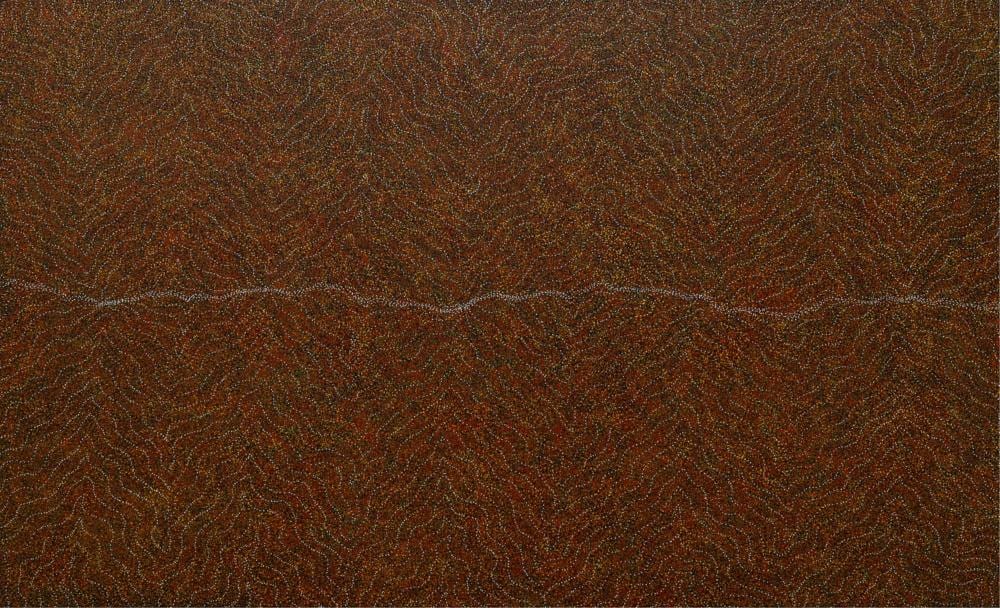 Annie Nelson Napangardi comparable auction result: annie nelson napangardi my country acrylic on canvas 87cm x 143cm