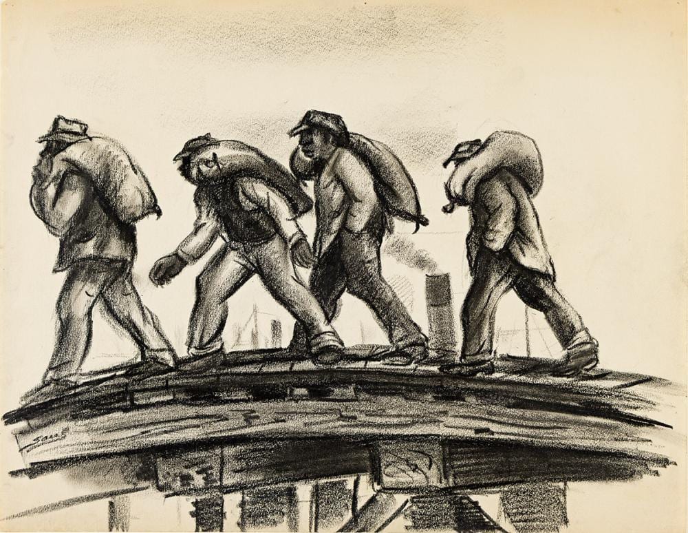 Saul Kovner comparable auction result: saul kovner 1904 1982 workmen