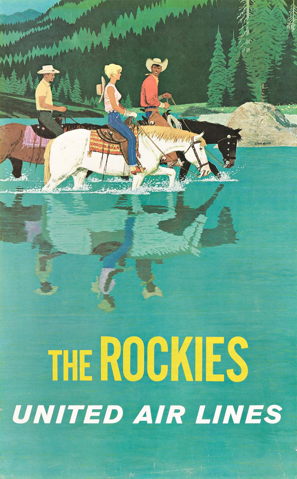 Stanley Walter Galli comparable auction result: stanley walter galli 1912 2009 the rockies united air lines circa 1950s 39 x25 inches 101x63 cm