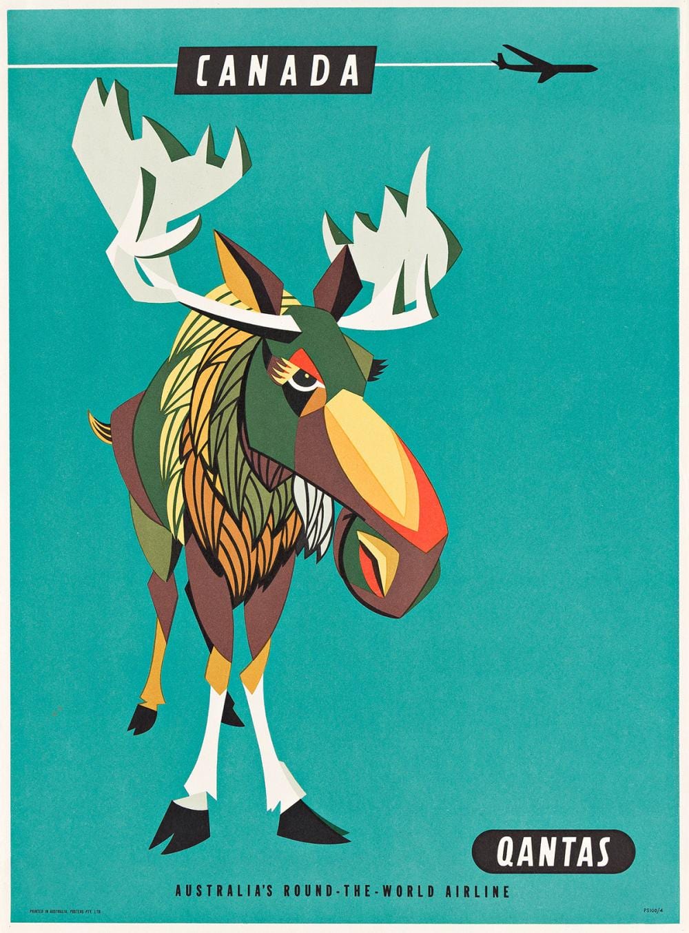 Harry Rogers comparable auction result: harry rogers 1929 2012 qantas canada circa 1952 19 x14 inches 49 x36 cm posters pty ltd australia