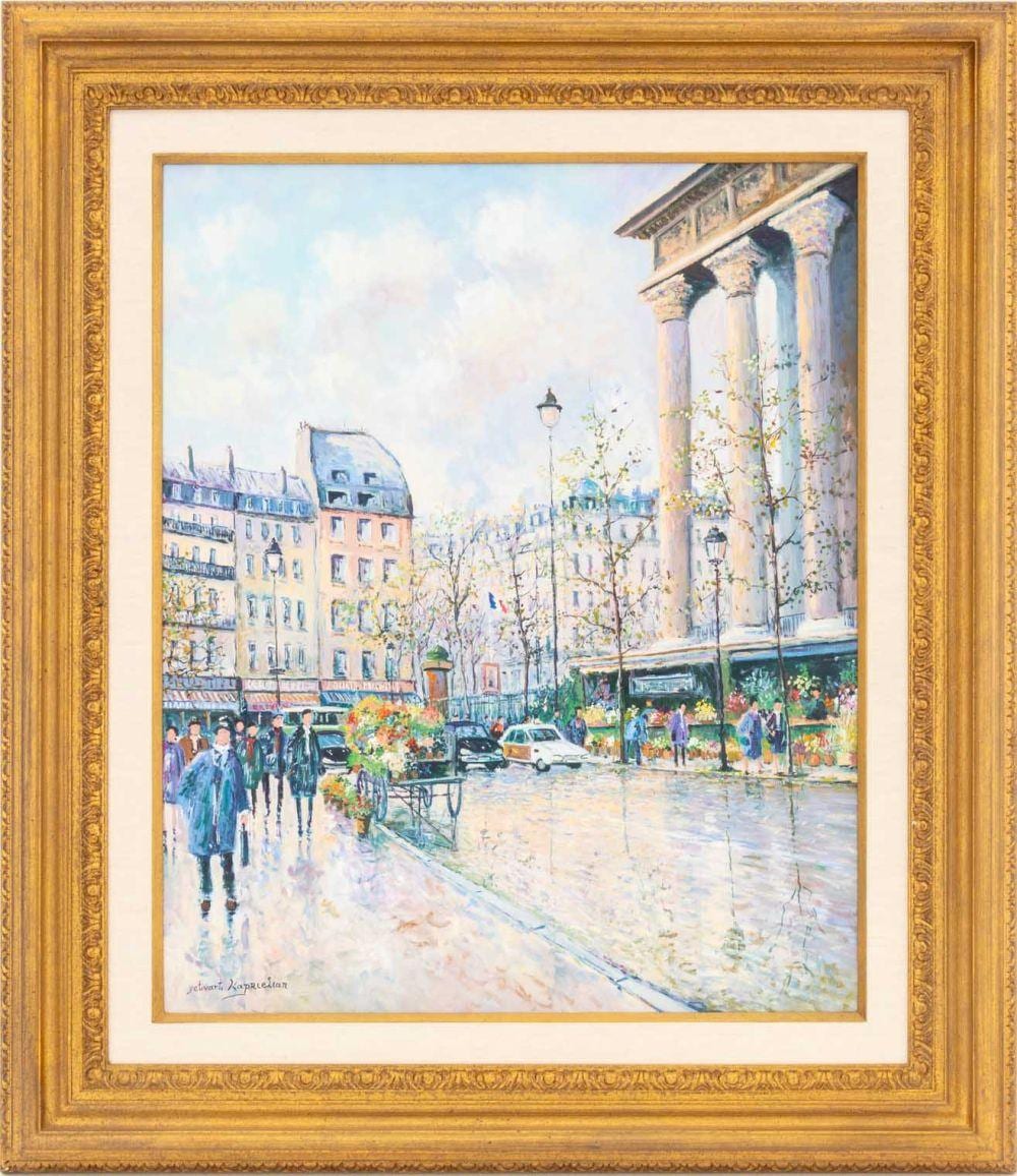 Yetvart Kaprielian comparable auction result: yetvart kaprielian la marche aux fleurs oil