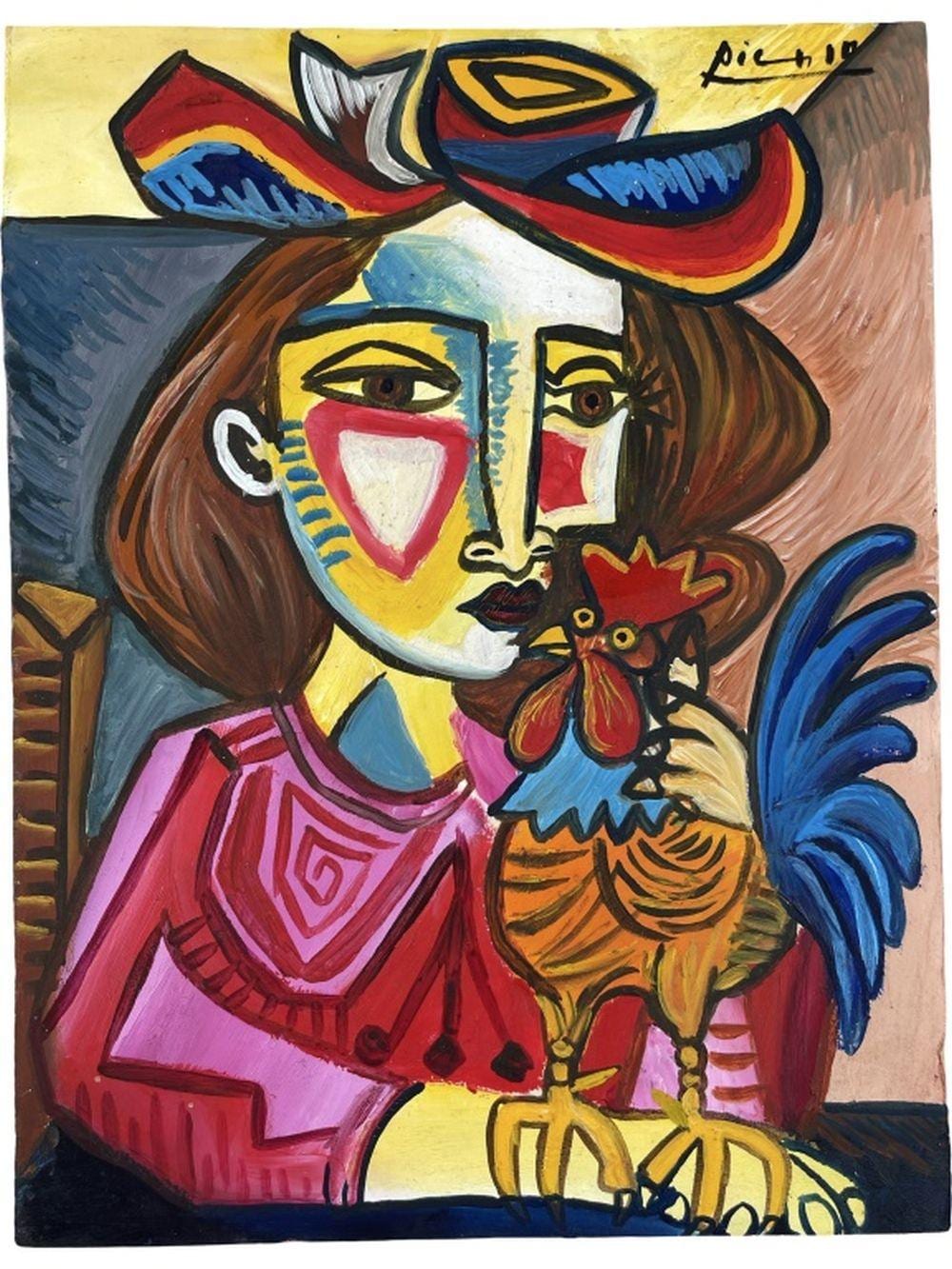 Pablo Picasso (After) Oil Painting On Paper sold by R & R Auction INC, lot 51053 — auction record photograph