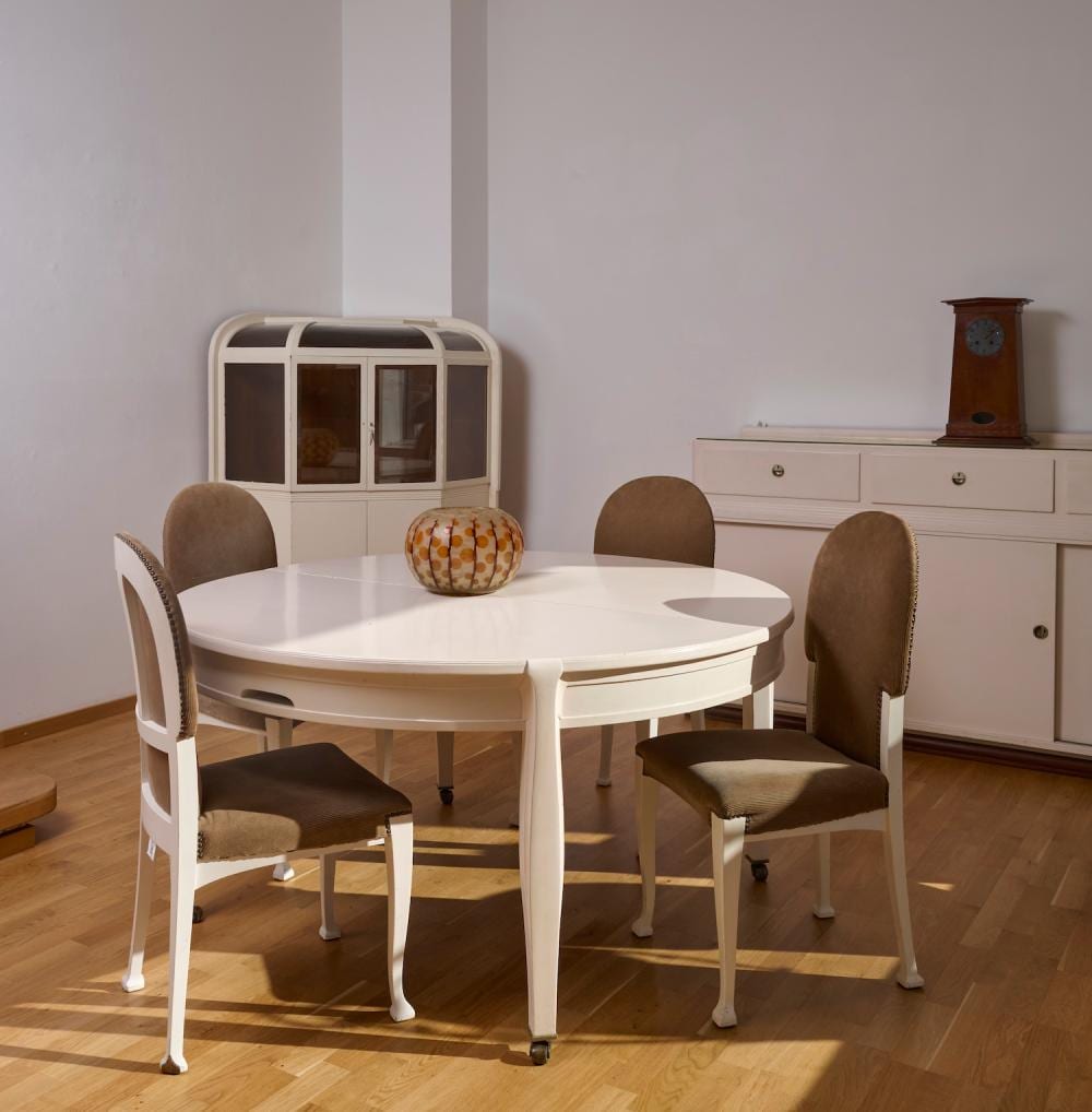 Henry van de Velde comparable auction result: henry van de velde lots 395 401 15 piece ensemble from the dining room of else von guaita lampe 1906
