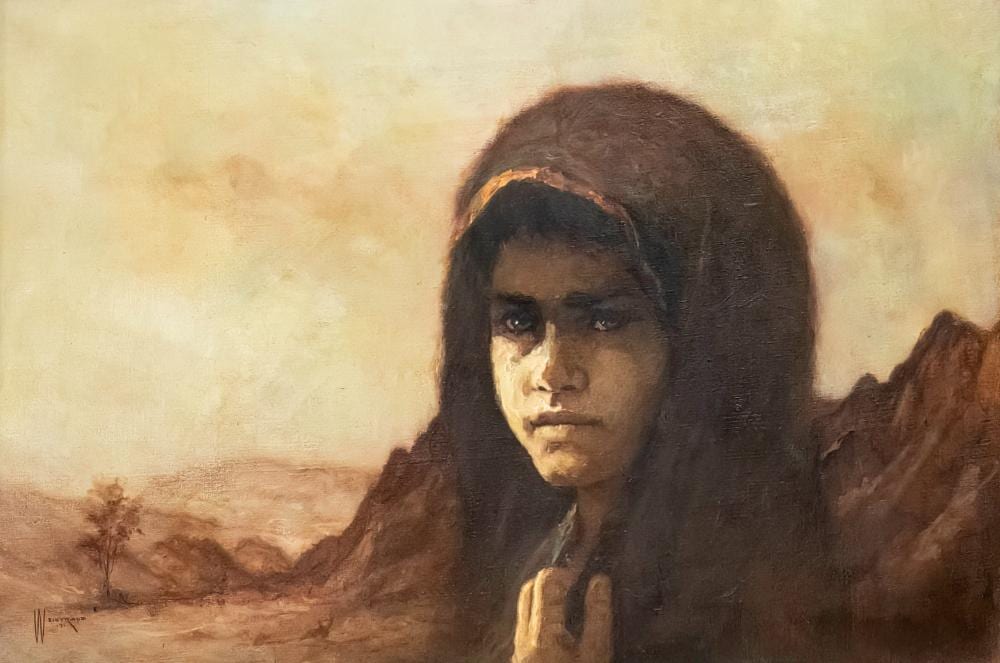 William Weintraub comparable auction result: william weintraub america israel 1926 2017 woman oil on canvas