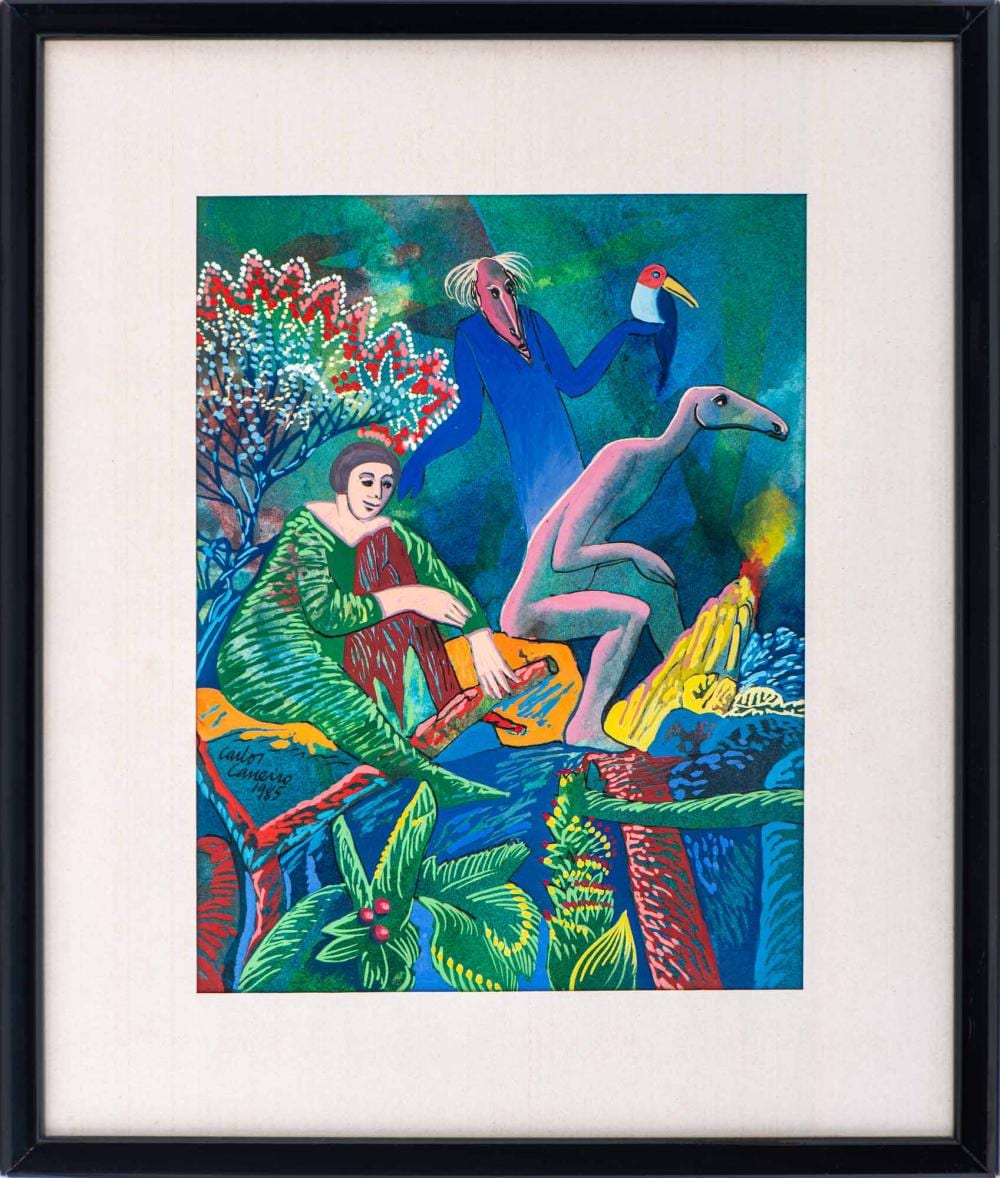 Carlos Carreiro comparable auction result: carlos carreiro t cnica mista sobre papel dim aprox 28 5 x 21 5 cm