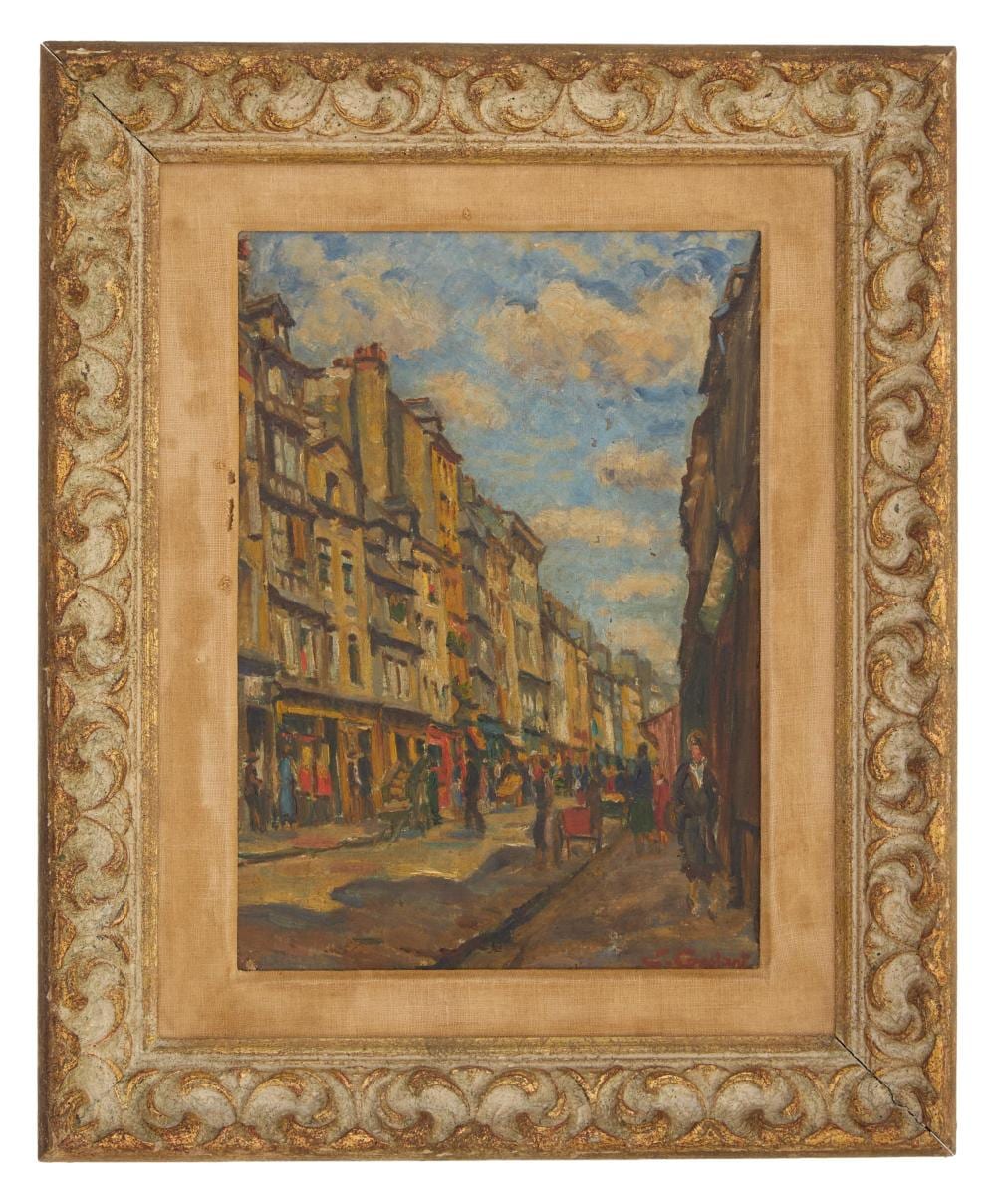 Joseph Constantinovsky comparable auction result: joseph constant israeli france 1892 1970 street scene rue d estamanville sic h 13 1 4 in w 9 1 4 in framed h 19 1 2 in w 16 in