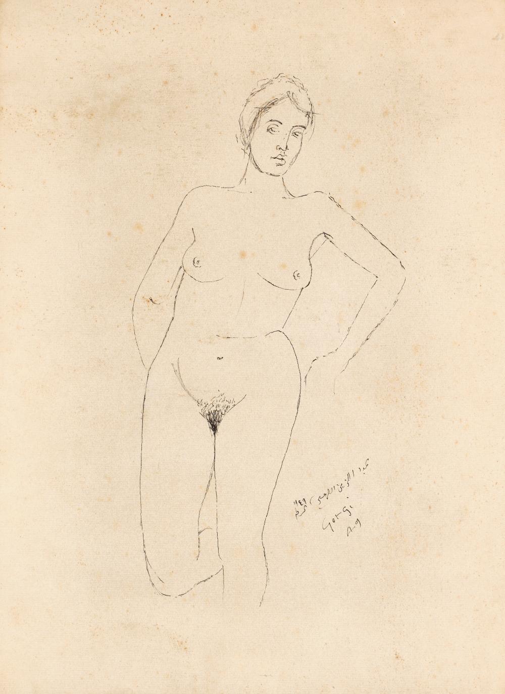 Abdelaziz Gorgi comparable auction result: abdelaziz gorgi tunis 1908 2008 female nude 19 49