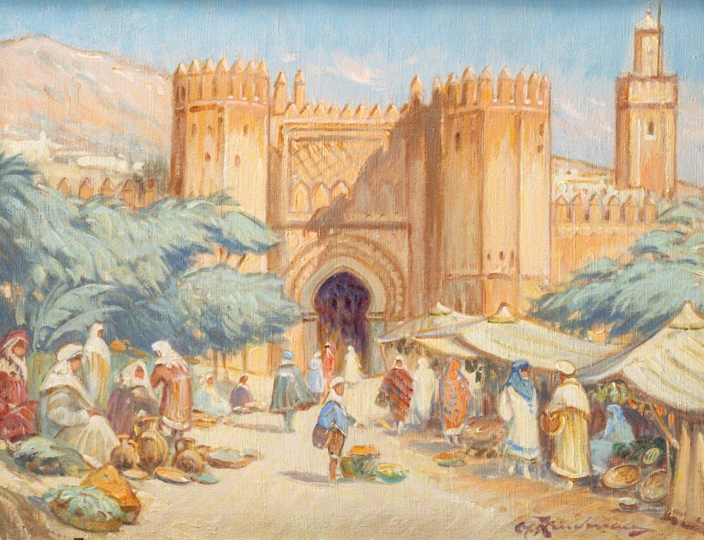 Martin Lindenau comparable auction result: martin lindenau weimar b 1948 fez the ancient gate of bab chorfa