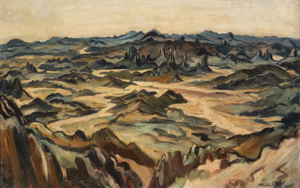 Monique Cras comparable auction result: monique cras brest 1910 paris 2007 hoggar landscape