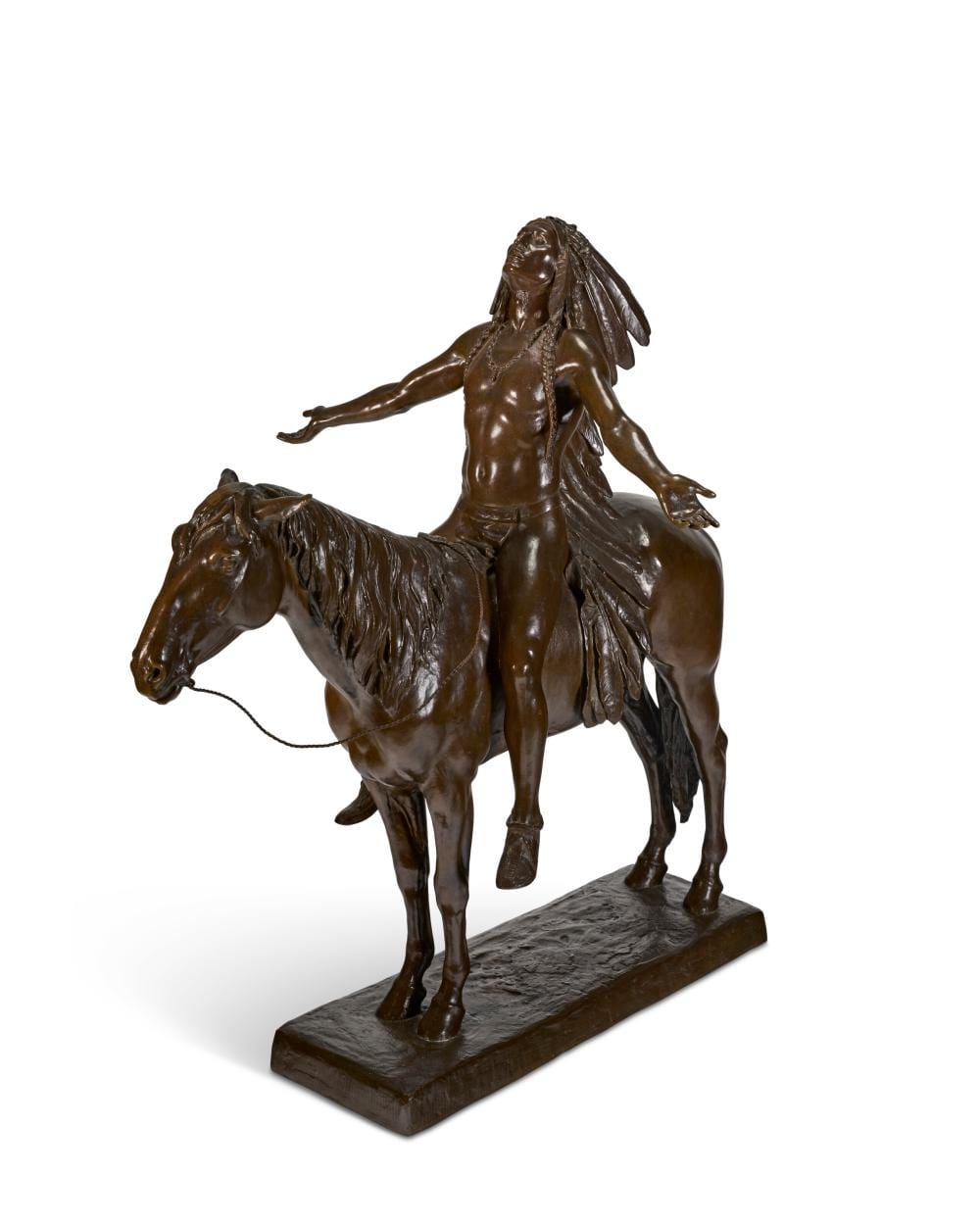 Cyrus Edwin Dallin comparable auction result: cyrus edwin dallin 1861 1944 appeal to the great spirit bronze with bro