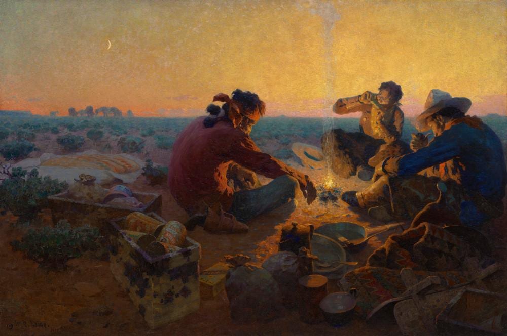 William Robinson Leigh comparable auction result: william robinson leigh 1866 1955 home sweet home oil on canvas40 x 60