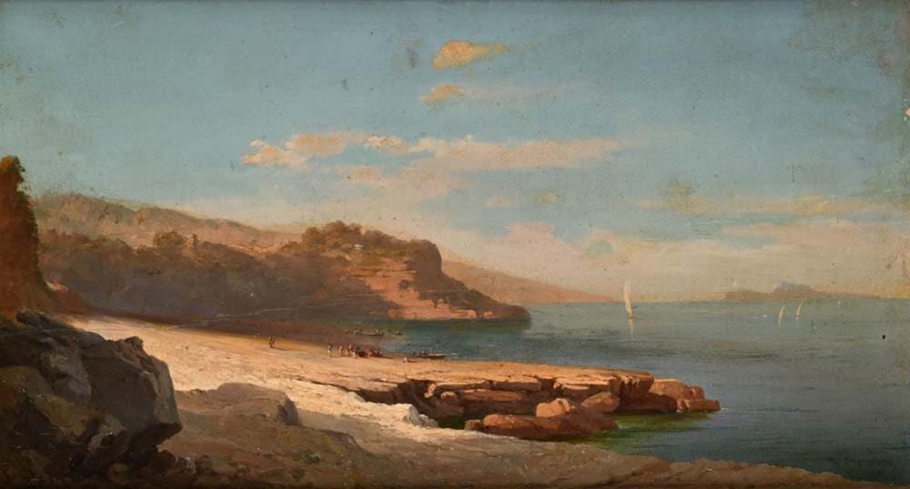 Andrea Cherubini comparable auction result: andrea cherubini rome 1833 capri 1905 coastal view with the island of capri in the background