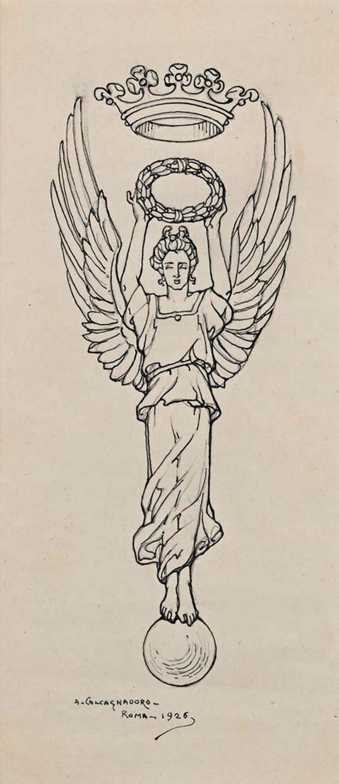 Antonino Calcagnadoro comparable auction result: antonino calcagnadoro rieti 1876 rome 1935 the victory 1926