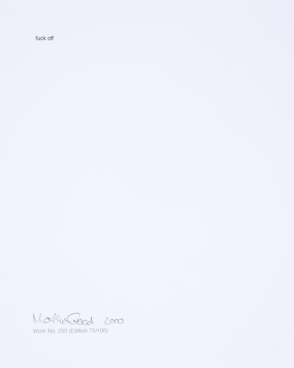 Martin Creed comparable auction result: martin creed b 1968 work no 233 from cubitt print box